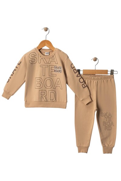 Bluefeet Wwc Beige Two Rope Skate Board Embroidered Baby Boy Suit