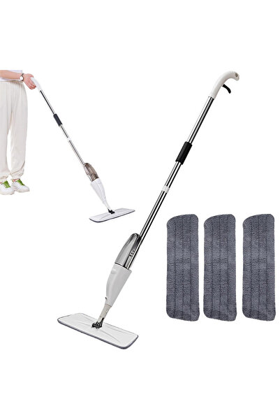 RahaShop ممسحة رش من الألياف الدقيقة لتنظيف الأرضيات، ممسحة مطبخ دوارة 360 در...