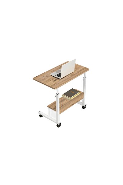 Vivense Yükseklik Ayarlı Raflı Laptop Sehpası, Atlantik Çam, 70X40