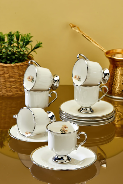 Cooker طقم فناجين قهوة بورسلين لافين 6 أشخاص 90 مل CKR3865