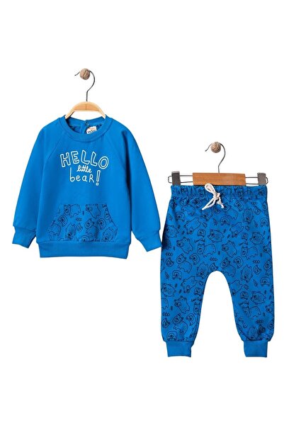 Generic Brand Wwc Blue Teddy Bear Pocket Baby Boy Suit
