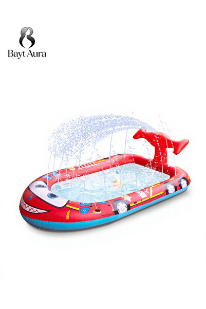 Bayt Aura Inflatable water pool for kids, water splash pad with sprinkler, su...