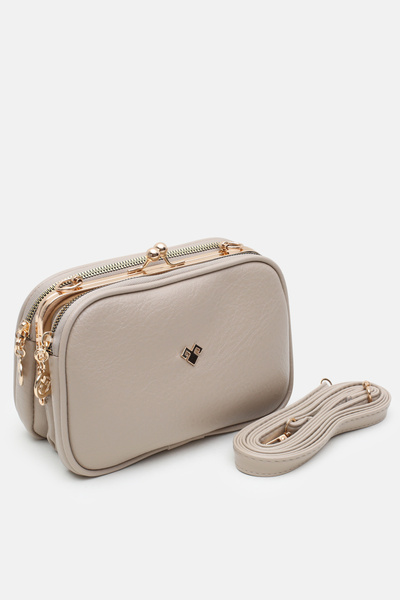 MASLANBAGS Kadın Vizon Klipsli 4 Bölmeli Astarlı Yumuşak Deri El, Omuz ve Çap...