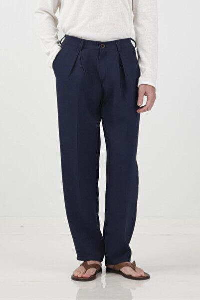 GIESTO Με υφή ΚΛΑΣΙΚΟ ΣΚΟΥΡΟ ΜΠΛΕ ΠΛΙΣΕ ΠΑΝΤΕΛΟΝΙ