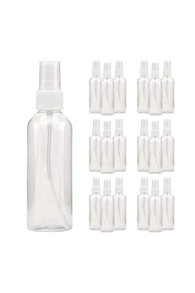 Barhat Set of 20 sprayers for 100 ml solutions with Sheer container