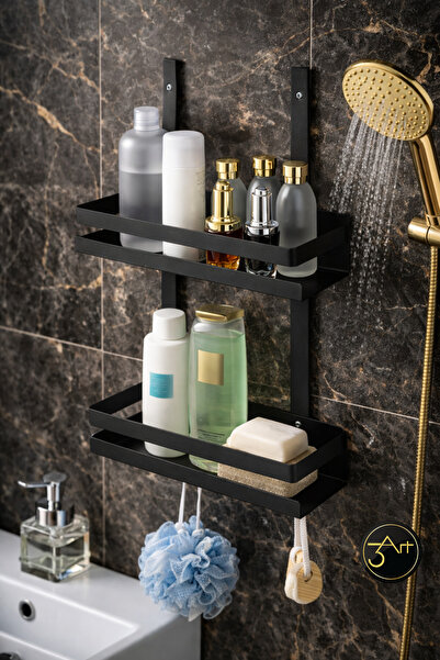 3Art Metal Dekorasyon Tic.Ltd.Şti Banyo Rafı - Duvara Monte Şampuanlık ve Duş...