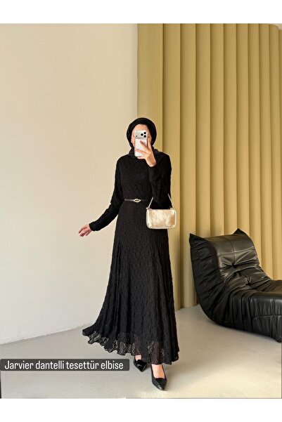 AKSİS Dantelli içi astarlı testtür elbise