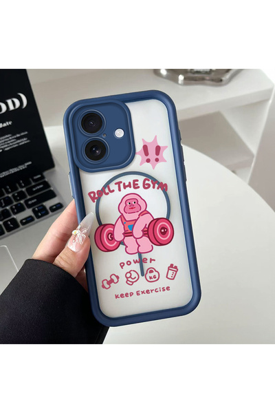 Hontinga غطاء هاتف سيليكون شفاف متوافق مع iPhone 16 من Magsafe، بتصميم هالتر