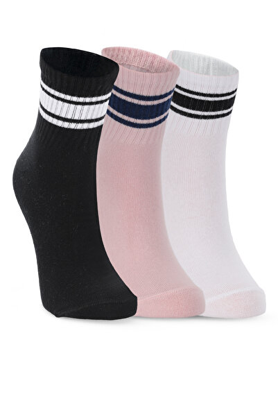 Slazenger Șosete JOKES pentru femei, 3 piese, negre/roz