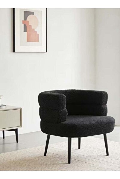 rayze كرسي وبري أسود عصري فاخر من FUOE بأرجل على الطراز الاسكندنافي.