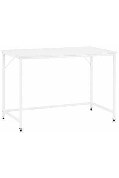 SERSIMO Birou de calculator cu blat din MDF și cadru metalic, 100x50x76, alb