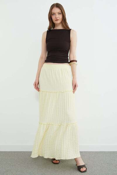 Fulla Moda Ελαστική υφασμάτινη φούστα με λάστιχο στη μέση