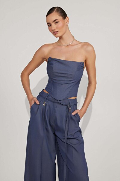 NOK İSTANBUL Iconic Lily Corset Bustier İndigo