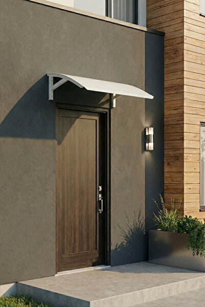 LICCIA شرفة عملية معدنية فوق نافذة الباب مقاس 20x64x115 سم باللون الأبيض