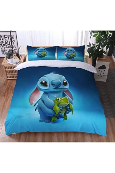 Elmas Dizayn Special Production Single 3-Piece Satin & Cotton Green Blue Whit...