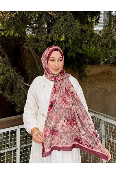 bysoca Жіноча теракотова бордова квіткова квітка з мармуровим візерунком, тка...