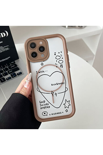 Hontinga iPhone 16 Pro Compatible Transparent Magsafe Wireless Corner Silicon...