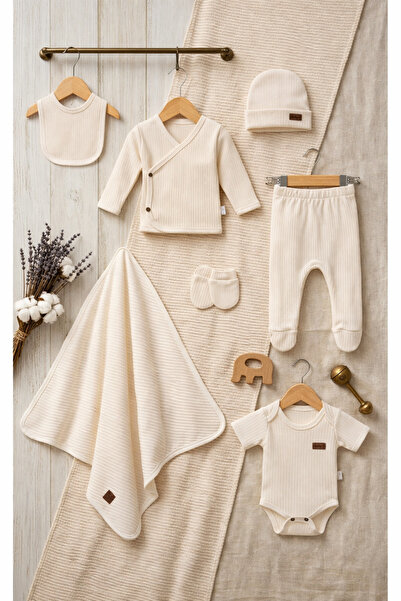 MBK GARDEN 7-Piece Newborn Baby Hospital Discharge Set – Cotton Pieces of Bla...