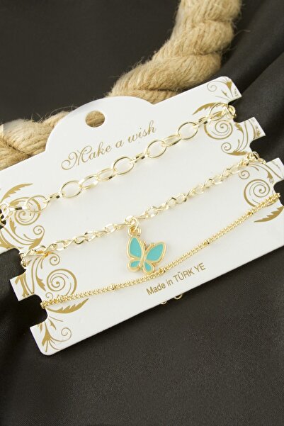 Bijuteri Net Butterfly Chain Bracelet 3 Pieces