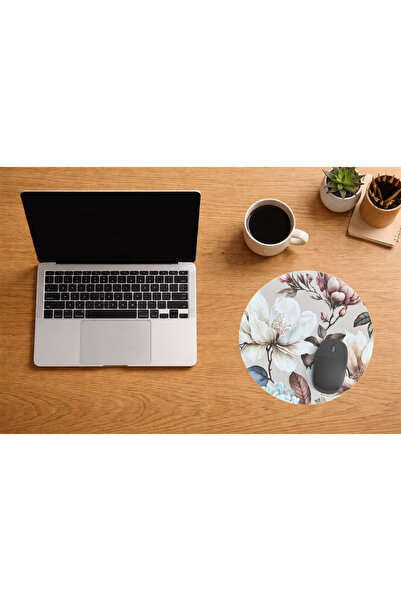 Borambalaj Round Mouse Pad Flower Pattern