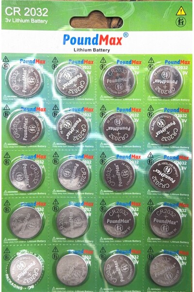 PoundMax 20 adet CR2032,DL2032 3V Lityum Düğme Pil,AirTag