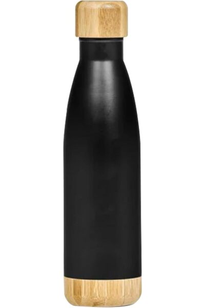 Generic Premium Water Bottle with Bamboo Lid, 500ml, Double Wall Vacuum Insul...