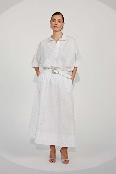 NOK İSTANBUL Freeze Diamond Skirt&Shirt White