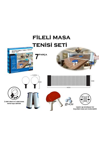 direkstoktan Masa Tenisi Seti Ayarlı File + 2 Raket + 3 pinpon Topu