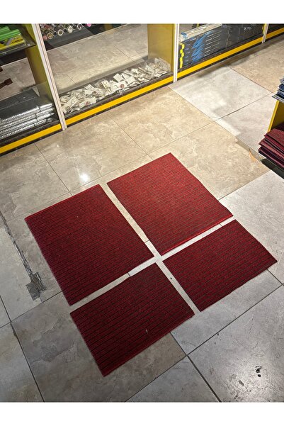 NS GARAGE Araç Içi Çelik Halı Paspas Kırmızı Siyah Altı Lastikli Oto