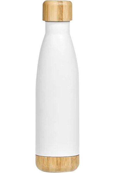 Generic Premium Water Bottle with Bamboo Lid, 500ml, Double Wall Vacuum Insul...