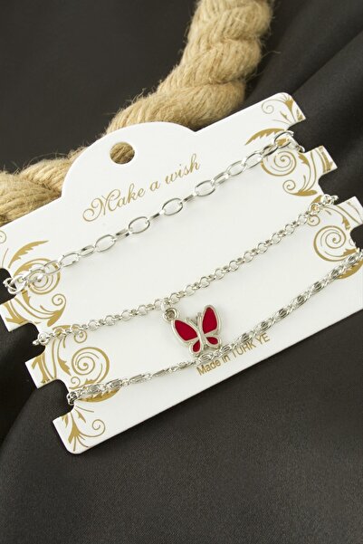 Marsilyan سوار سلسلة على شكل فراشة 3 قطع ILKEL-BJT940