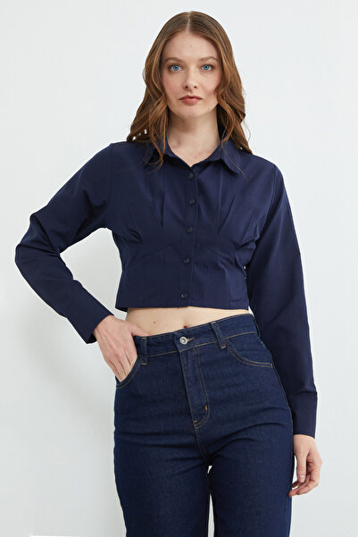 Fulla Moda Basic Corset Detailed Cropped Shirt