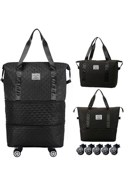 Arabest حقيبة سفر بعجلات قابلة للتوسيع والطي