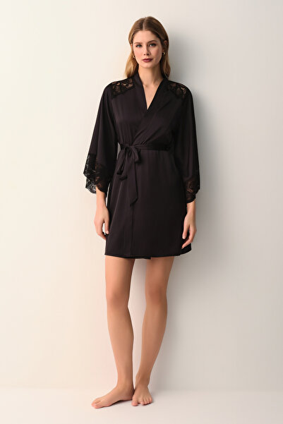 SUWEN Vivienne Lace Li Short Dressing Gown