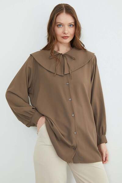 Fulla Moda Fullamodest Tunică cu guler bebeluș și mâneci bufante