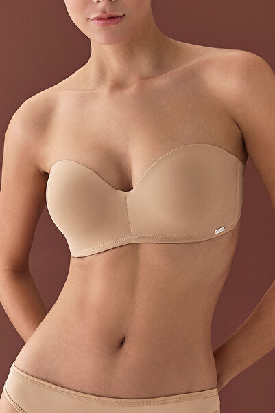 Intense Lingerie Lotus 1700 Destekli Push-Up Straplez Sütyen