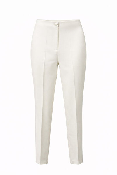 Sentez Pantaloni de damă cu talie înaltă buzunare - Ecru