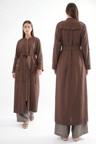 Ceremony Safari Cap Jacket with Snap Fastener Detail on the Sleeve and Front ...