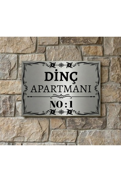 HobiShop Kişiye Özel Metal Kapı Levhası – Apartman Kapı Tabelası 20x30 cm – İ...