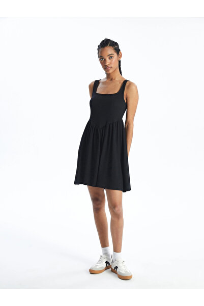 LC Waikiki Γυναικείο φόρεμα Bodycon - Γιακάς U, ίσιες τιράντες