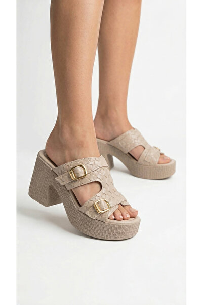 Limeo Double Buckled Stripes on the Side, Open Front, Women's High Straw Look...