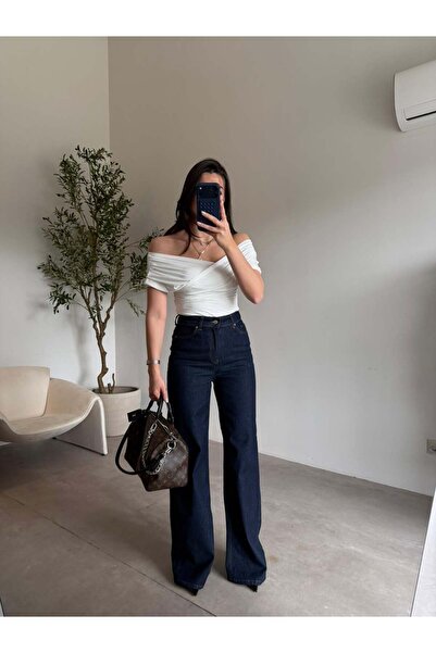 Bade Butik بنطلون جينز بالازو صوفيا باللون الأزرق الداكن