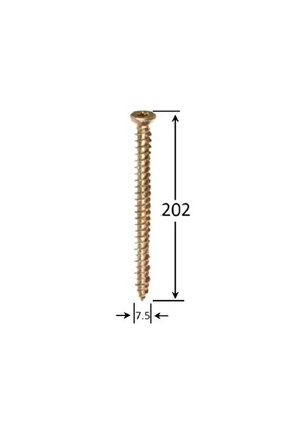 seda Window Mounting Screw 7.5x202 Yellow TX30 - 100pcs/box