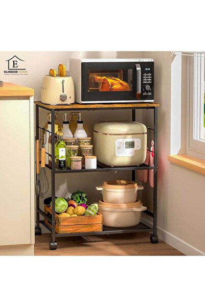 Elindor Cărucior organizator cu 3 niveluri, cu roți rotative la 360°, organiz...