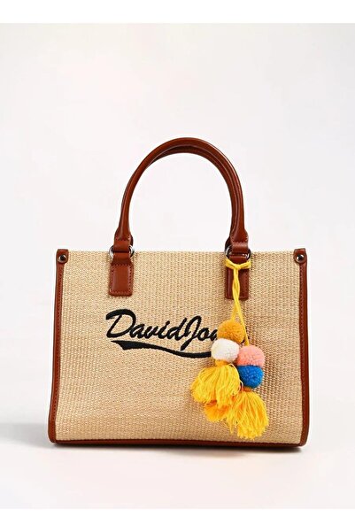 David Jones Pălărie de paie pentru femei geantă de umăr - Vegan moale piele, ...