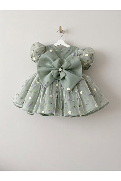 HOBİ Çiçek İşlemeli Kız Çocuk Prenses Elbise – Çiçek Tül Detaylı Doğum Günü E...