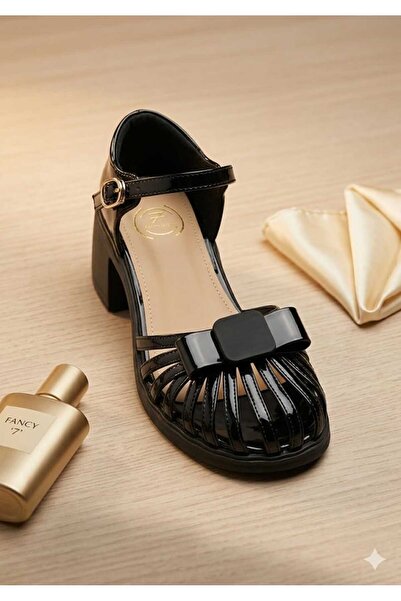 FORMAZIONE Pantofi damă casual din piele naturală cu baretă, Negru"