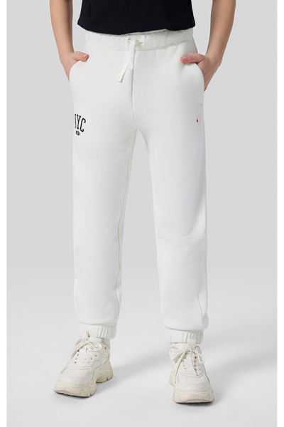Champion College Dream Elastic Cuff Pants White Kids' Sweatpants - 405227-Ww049