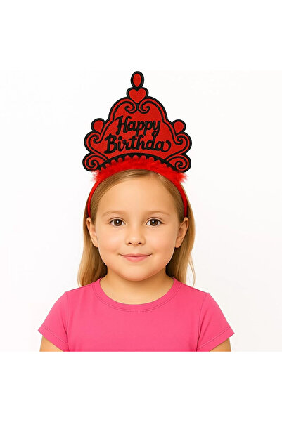 Go İthalat Red Happy Birthday Princess Crown – Birthday Crown Accessory (5343)