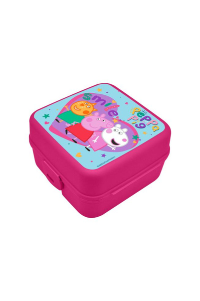 Peppa Pig Cutie de prânz Smile cu mai multe compartimente, 14x14x8 cm, fuchsia